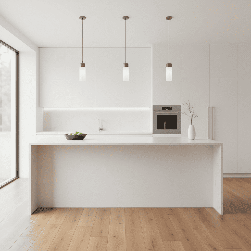 A modern minimalist kitchen