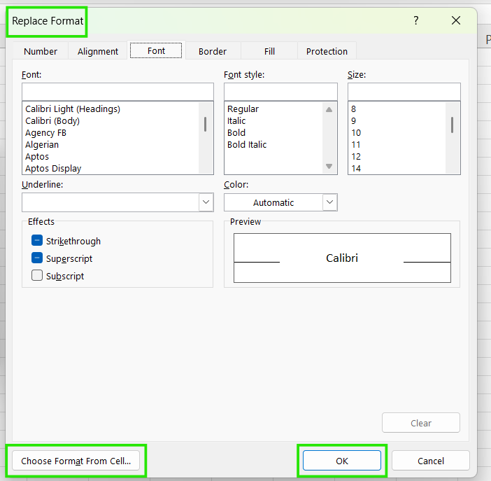 Replace formatting only in Excel