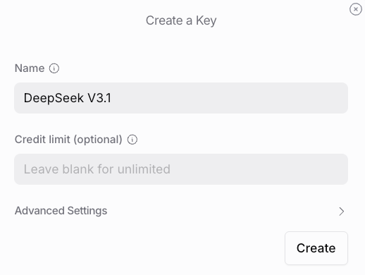 Create API key