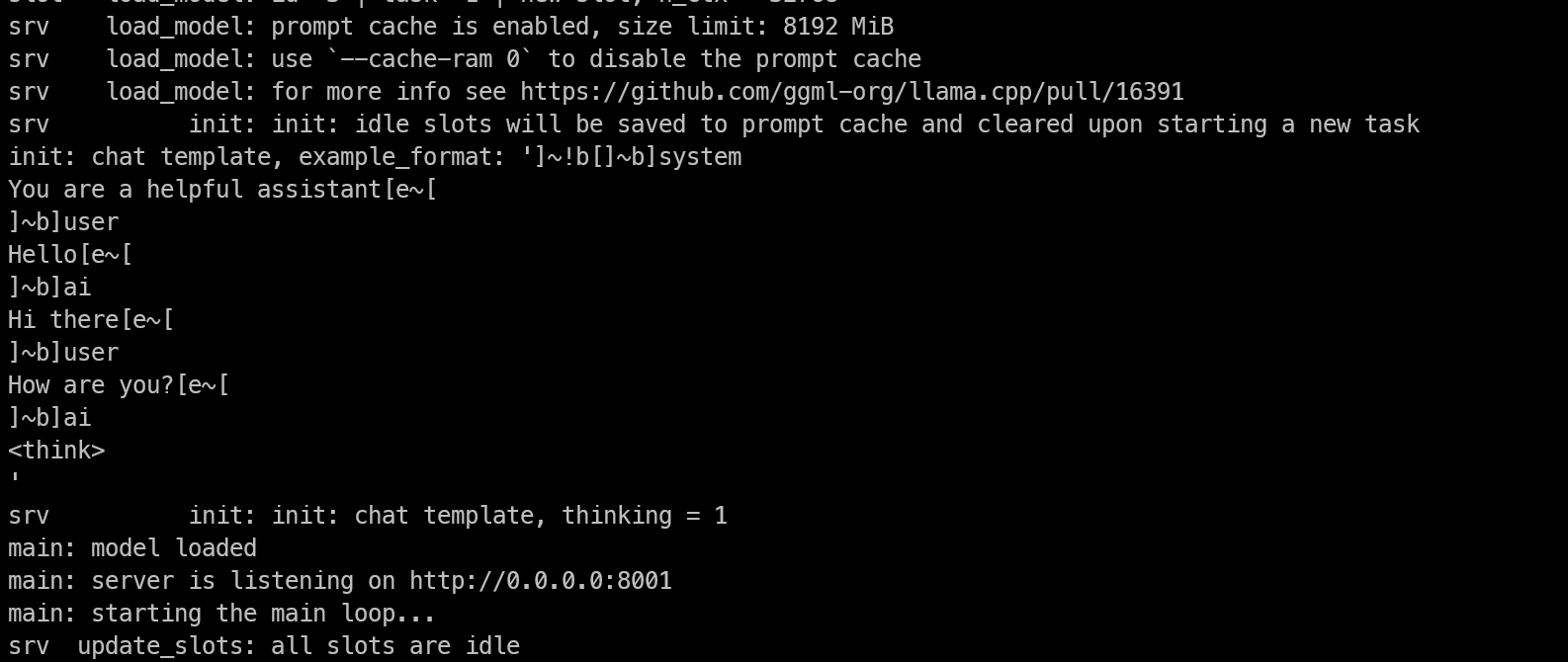 Minimax M2.7 Model serving at port 8001