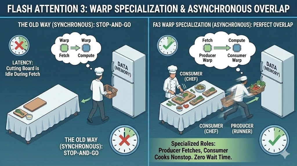 Warp specialization in Flash Attention 3