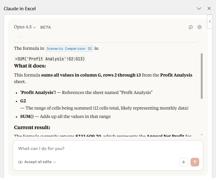 working with Claude in Excel