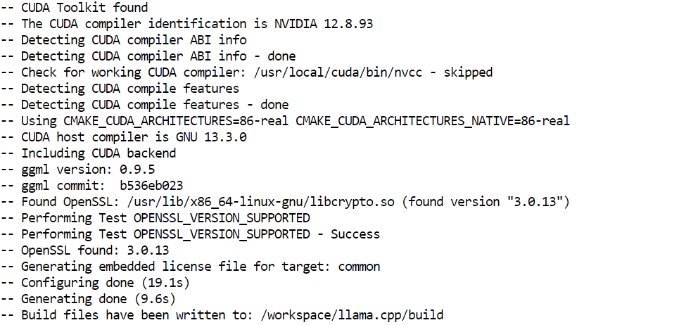 Llama.cpp Build configuration