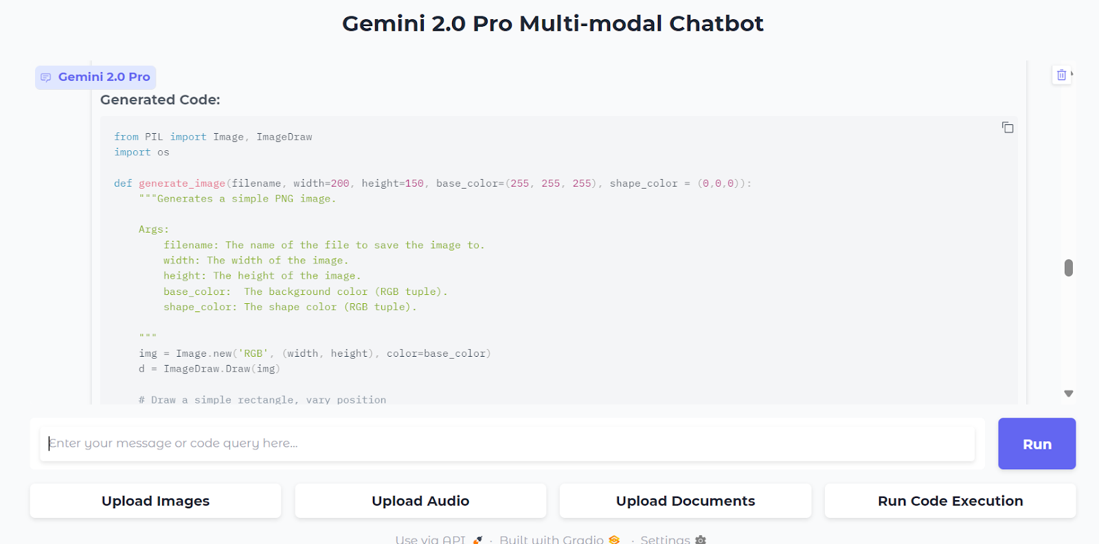 Gemini 2.0 Pro code execution