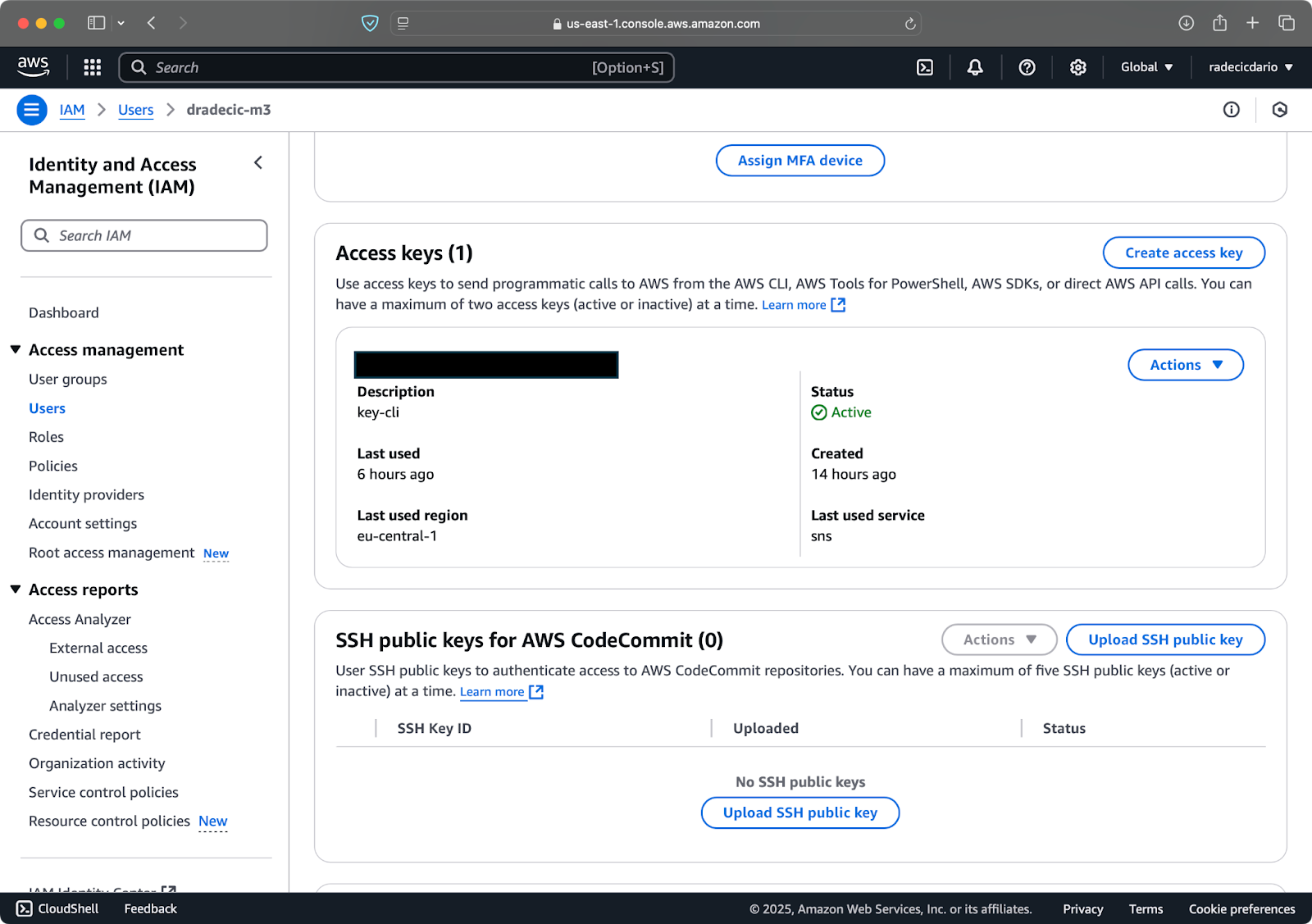 AWS IAM user credentials
