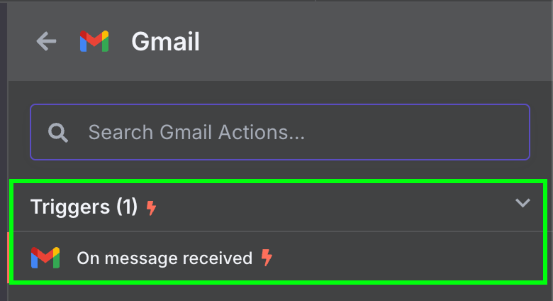 On message received trigger node in n8n