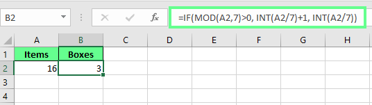 Kombinieren von MOD() und INT() zur gleichmäßigen Verteilung von Elementen in Excel