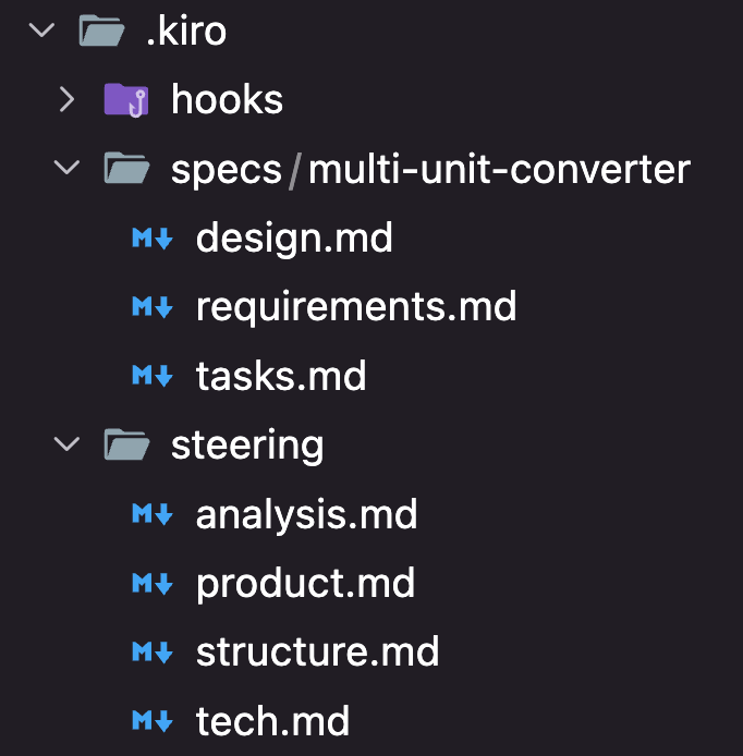 Interface de documentation Kiro IDE montrant la gestion du contexte du projet et les fichiers de connaissances persistants.