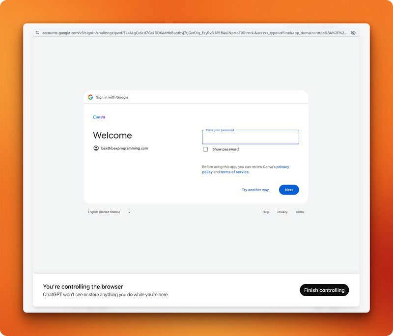 Interrupção do CAPTCHA do ChatGPT Agent exigindo intervenção humana para selecionar imagens de faixas de pedestres, demonstrando limitações de automação.