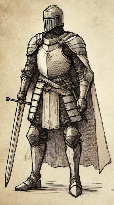 Medieval knight draft generated with dall-e
