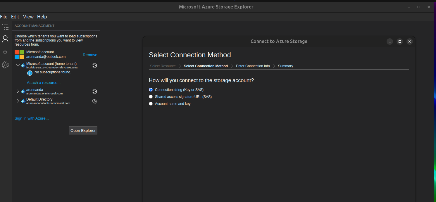 Select connection method