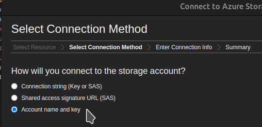 Select connection method