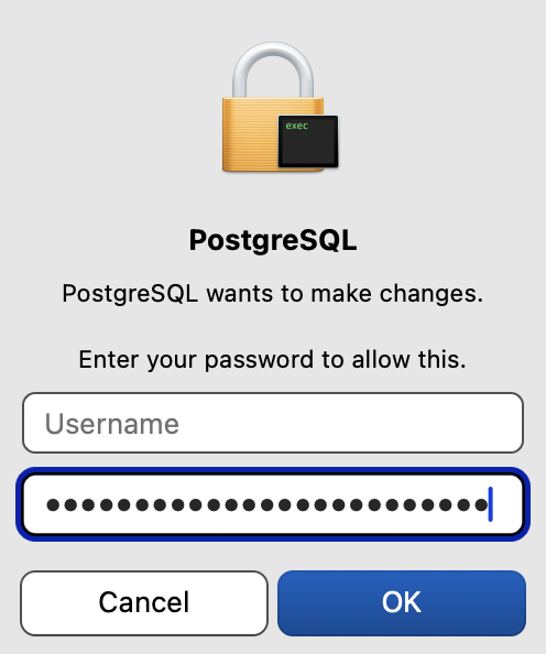PostgreSQL wants to make changes