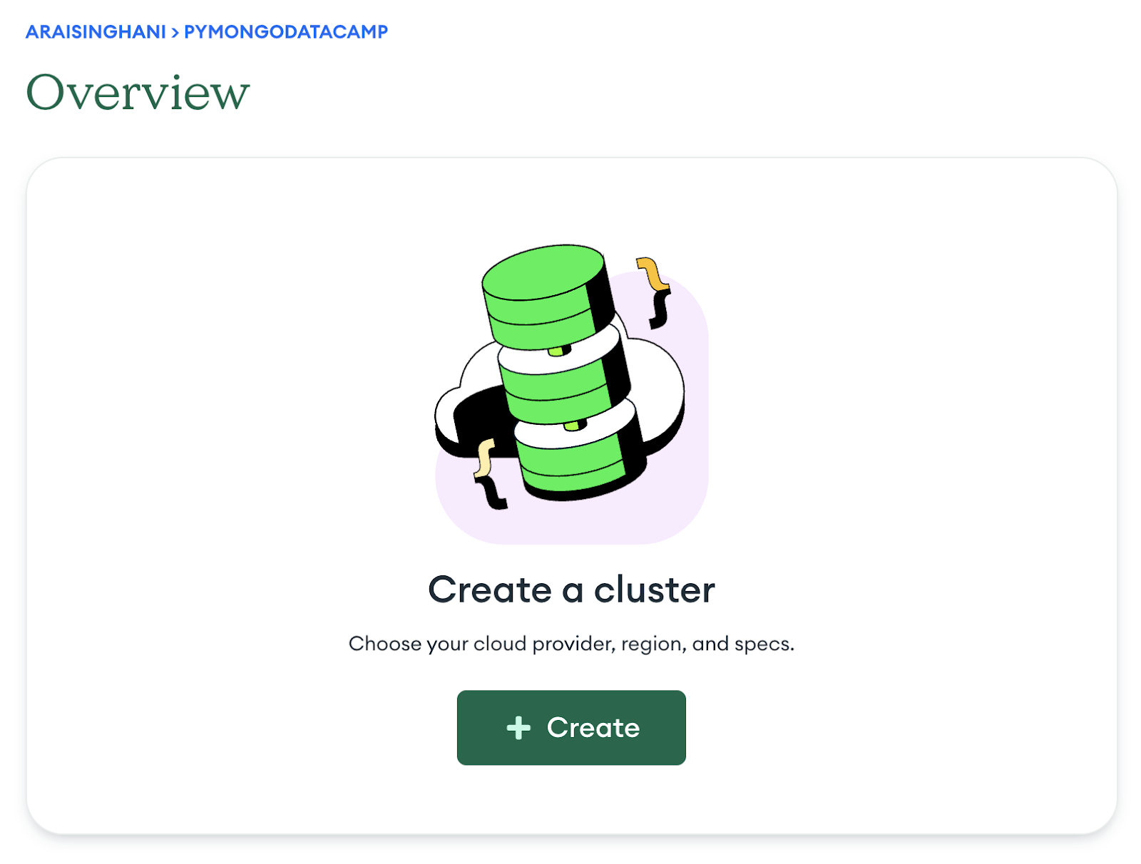 Creación de un clúster dentro del proyecto