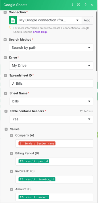 Thêm một dòng trong Google Sheets