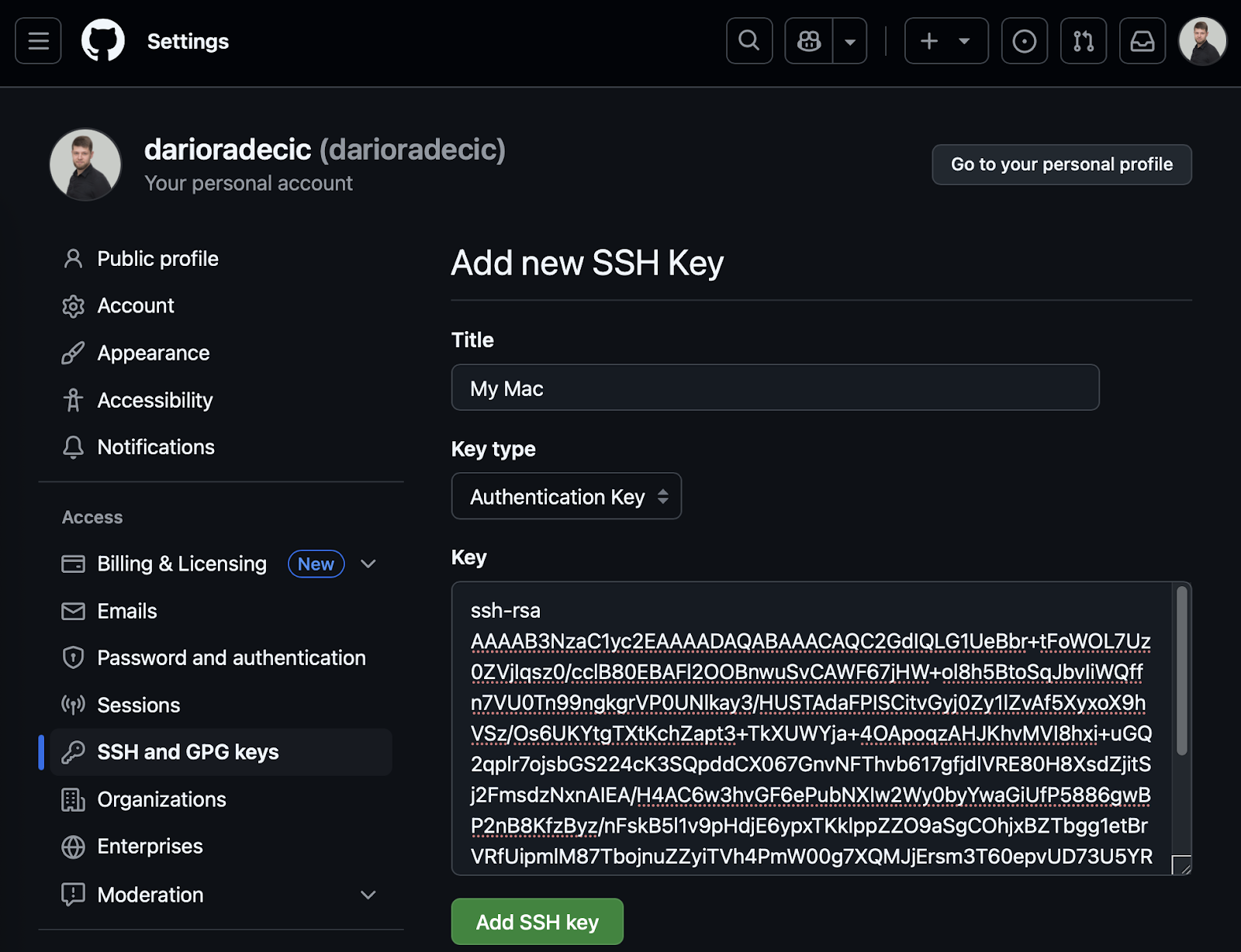 Image 11 - Configuration de l'authentification GitHub (2)