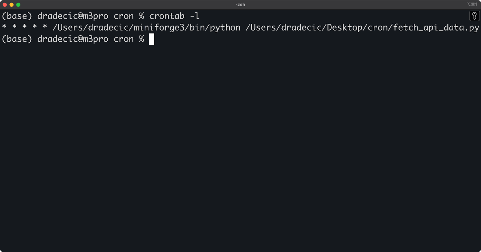 Image 2 - Listing active crontabs
