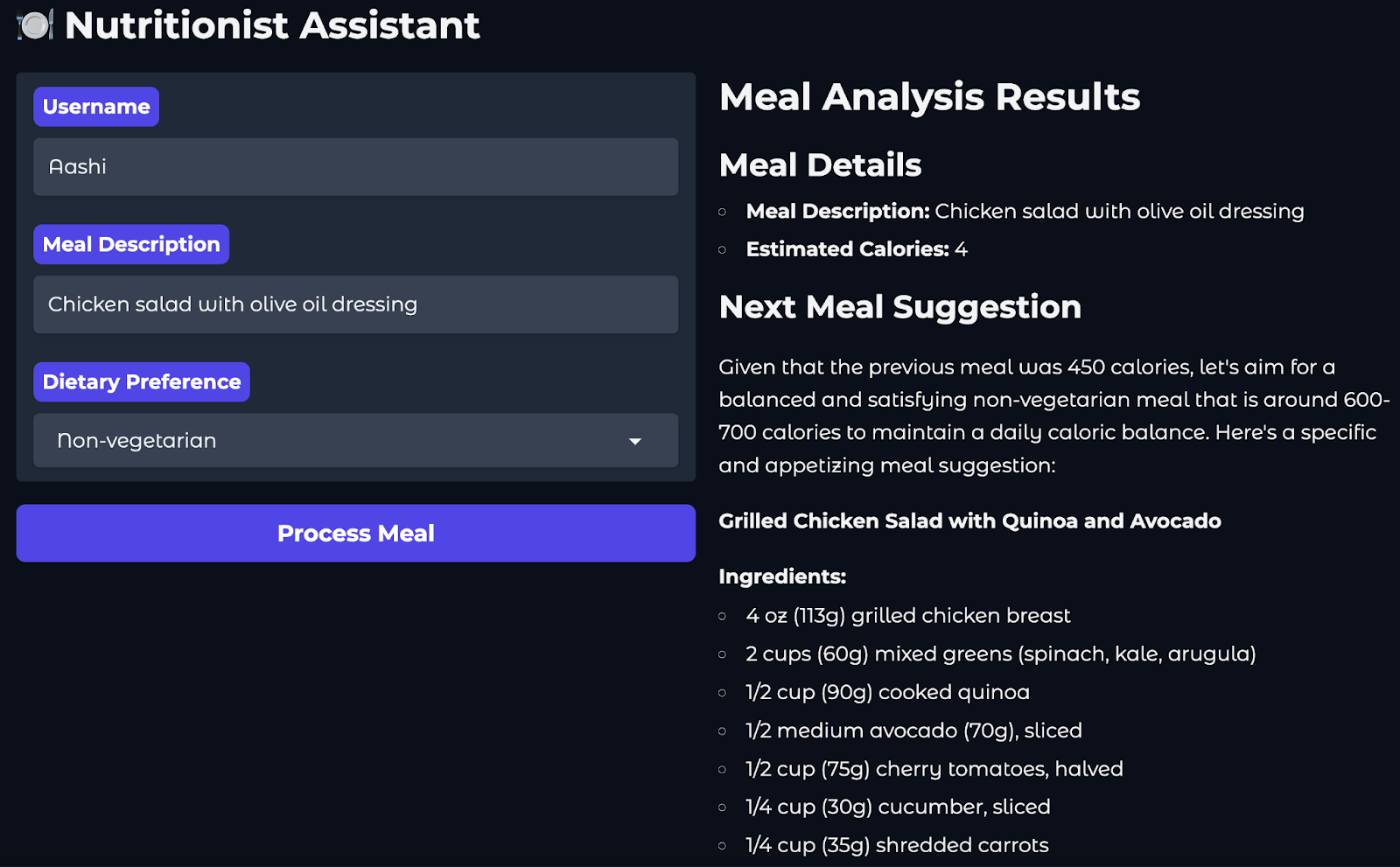 Nutritionist Assistant with mistral agents api
