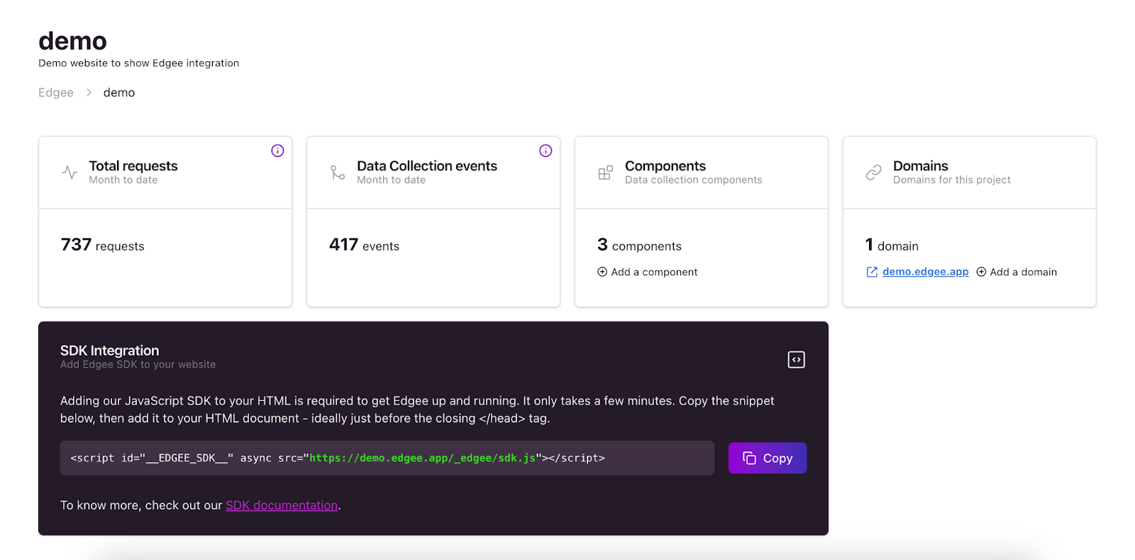 Como integrar o Edgee SDK em seu site