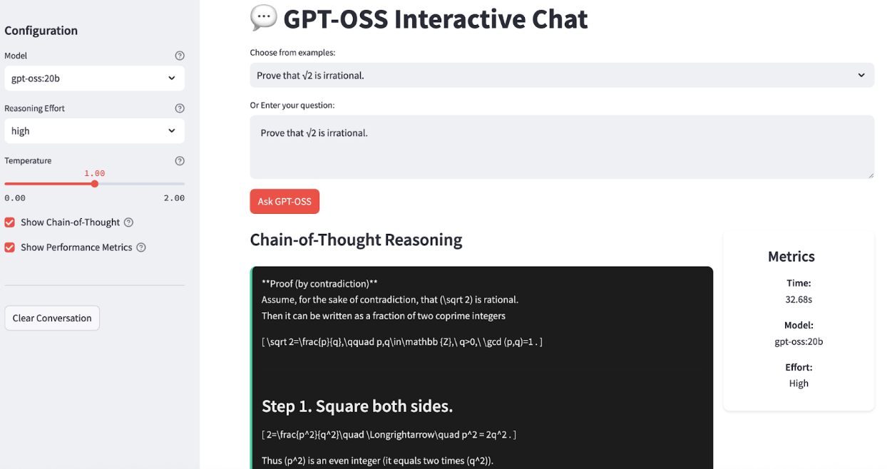 Aplicación Streamlit con tecnología gpt-oss y ollama.