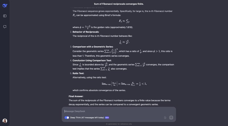 deepseek deepthink mathematical capabilities - answer