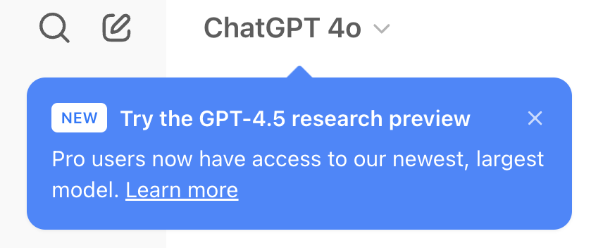 Anúncio do gpt-4.5