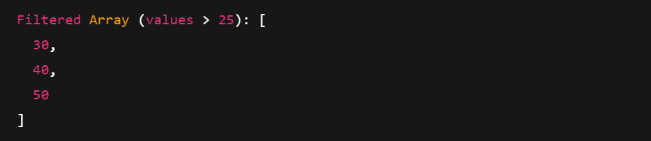 Image showing an Arrow Filtered Array in the console