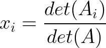 Formule de la règle de Cramer.