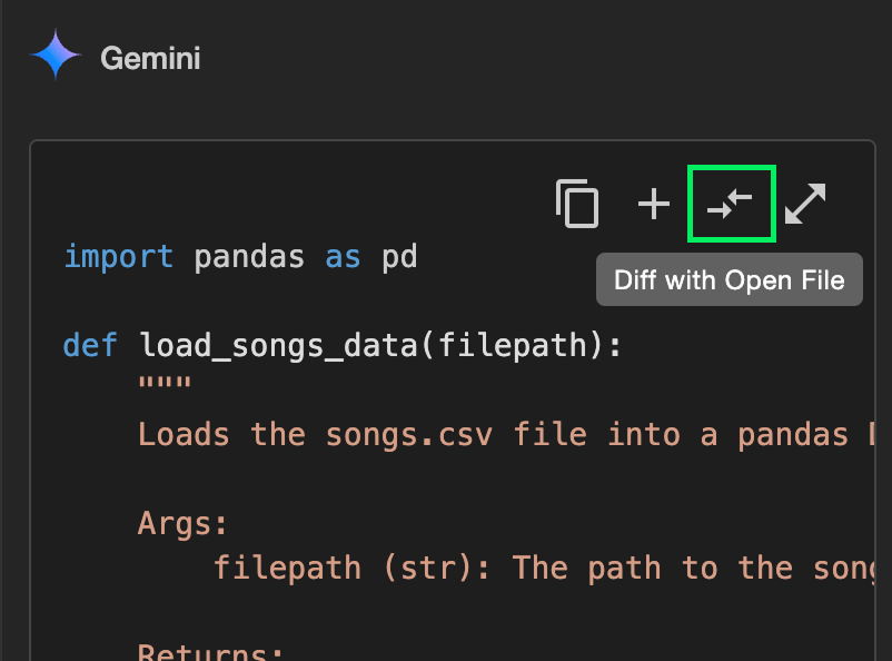 Wie kann man den Unterschied im Gemini Code Assist sehen?
