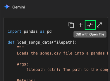 Hoe je de diff bekijkt in gemini code assist