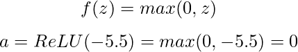 La formule de la fonction d'activation ReLU appliquée à une valeur d'échantillon