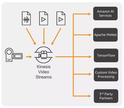 Entradas y usos de Amazon Kinesis Video Streaming