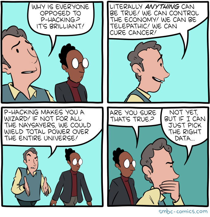 P-Hacking macht dich zu einem Zauberer-Comic von SMBC Comics