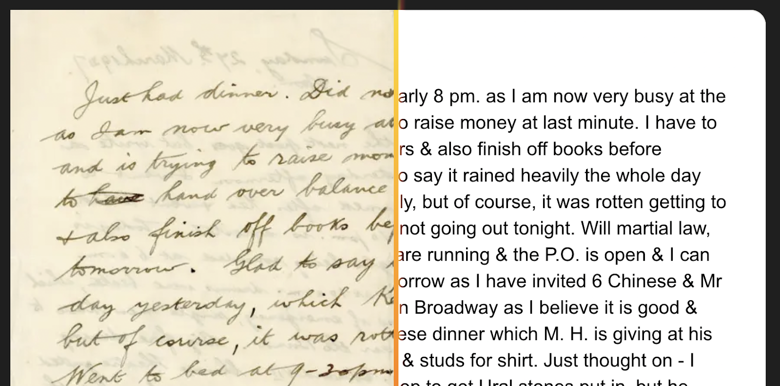 Screenshot showing Mistral OCR 3 is able to recognize handwritten text with high accuracy.