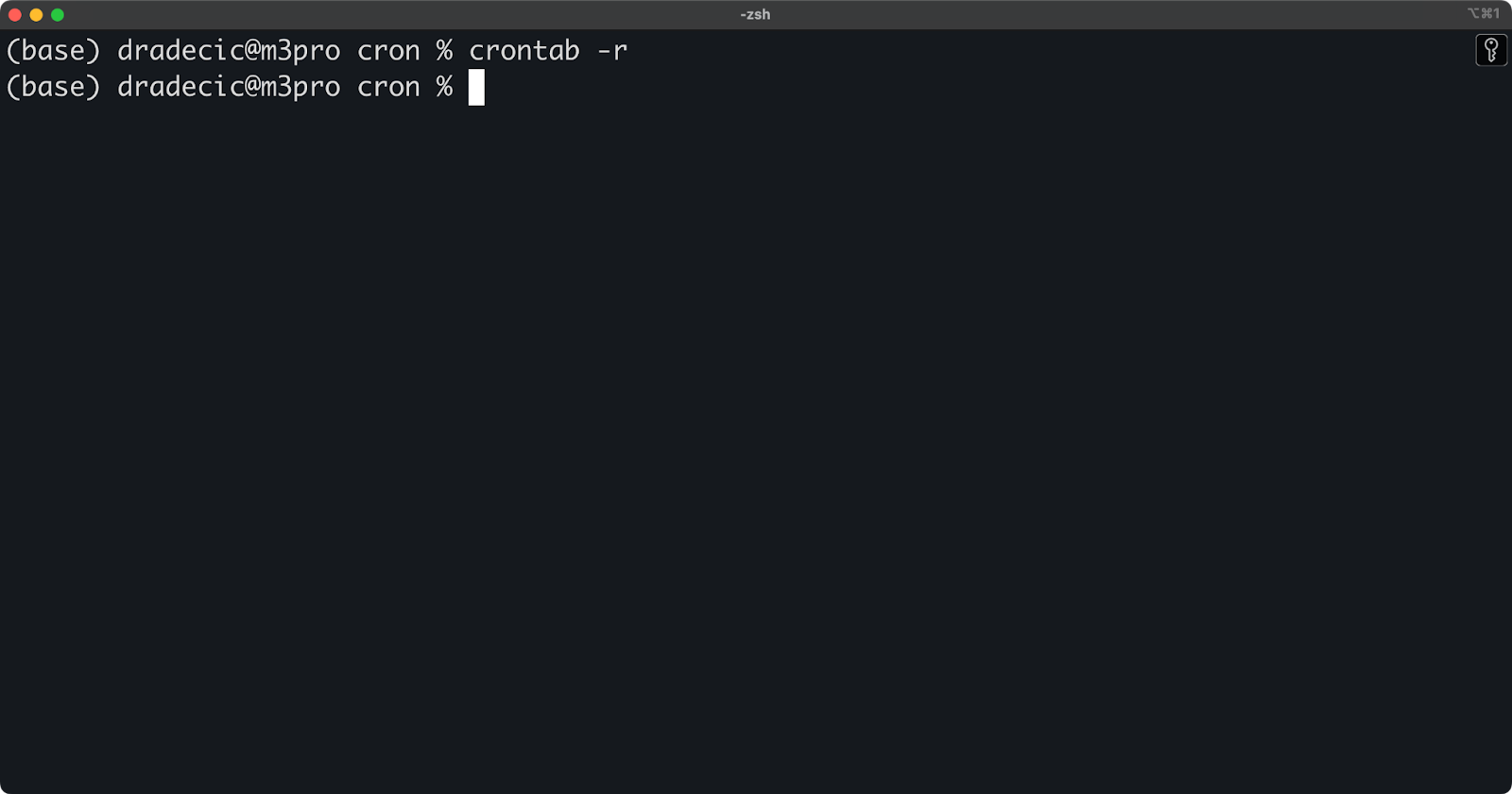 Image 6 - Deleting the entire crontab