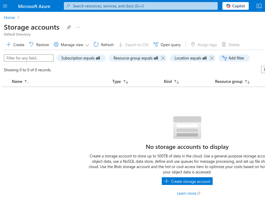 Azure Storage accounts