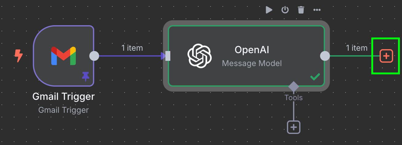 Adding the final node in n8n