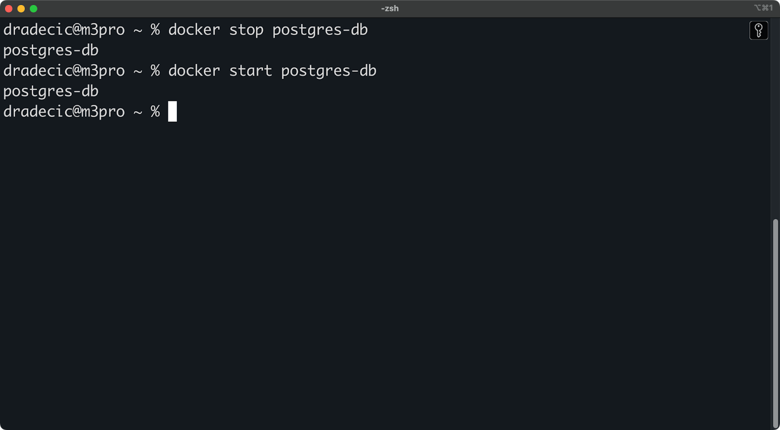 Image 10 - Stopping and starting the container