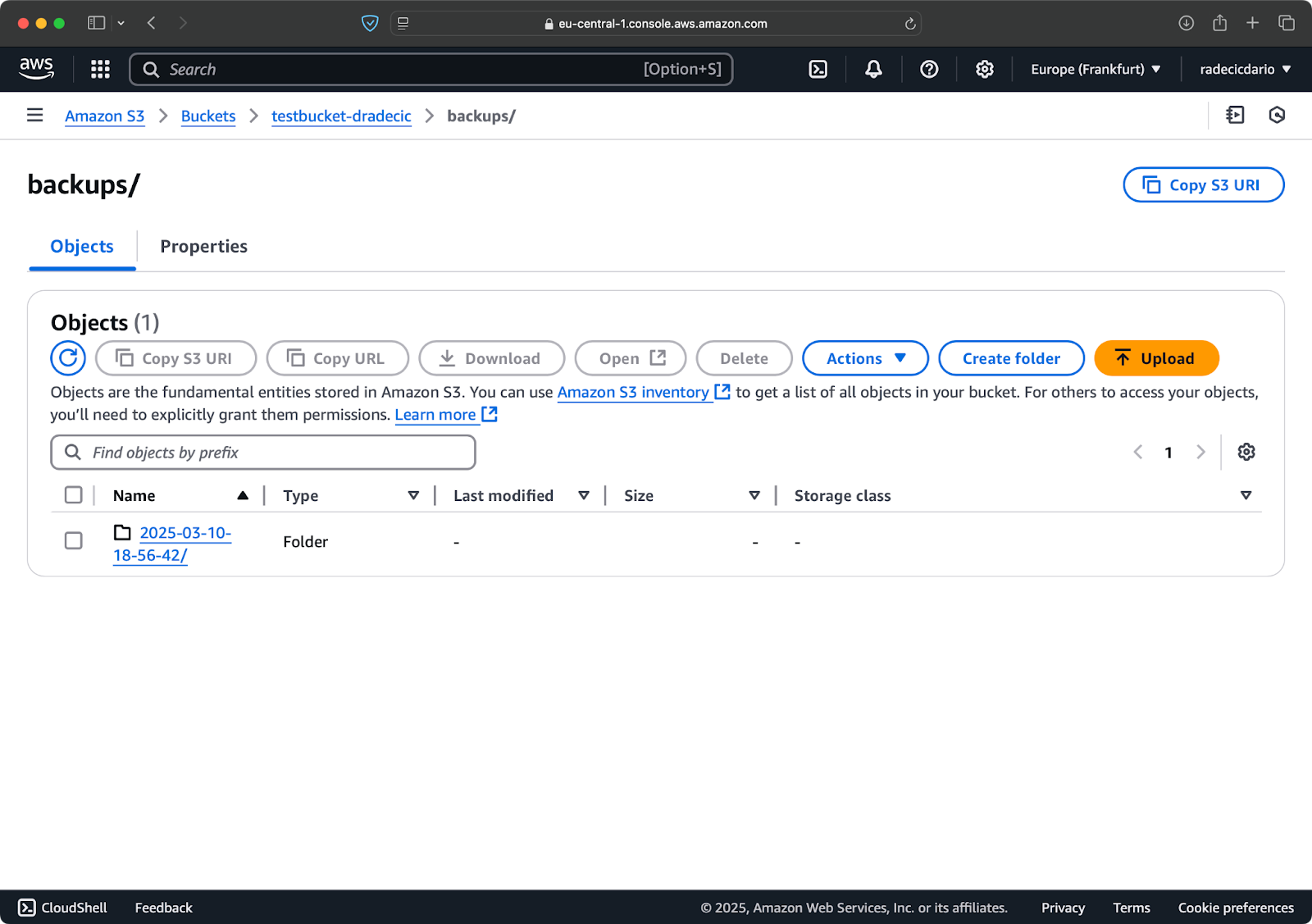 Timestamped backups