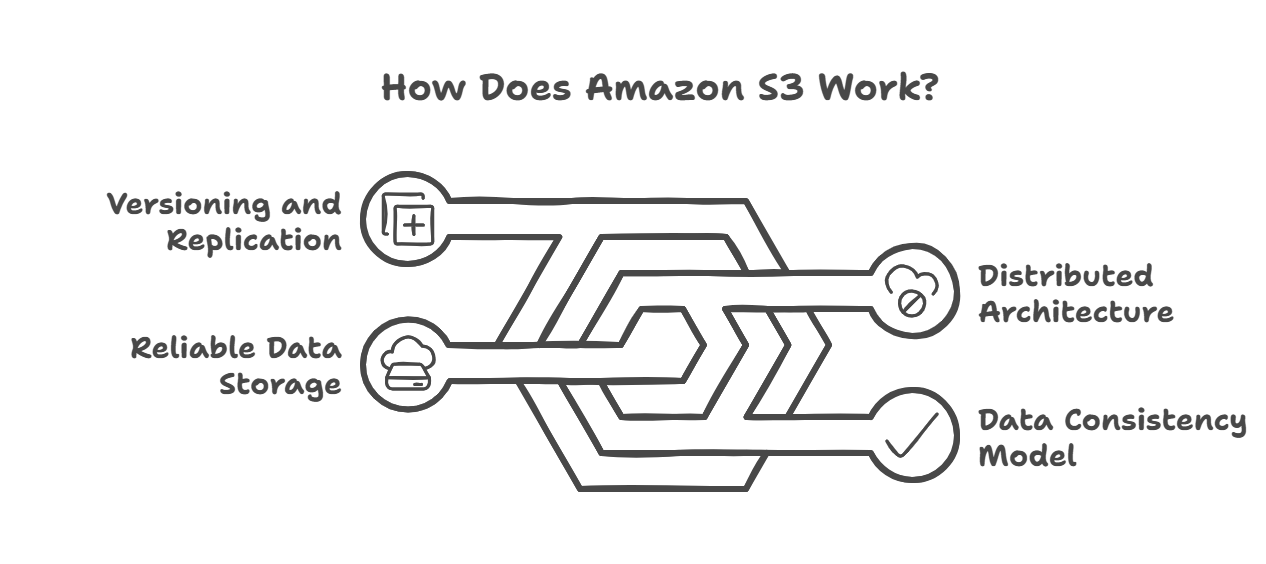 ¿Cómo funciona Amazon S3? Fuente: Imagen de Napkin AI