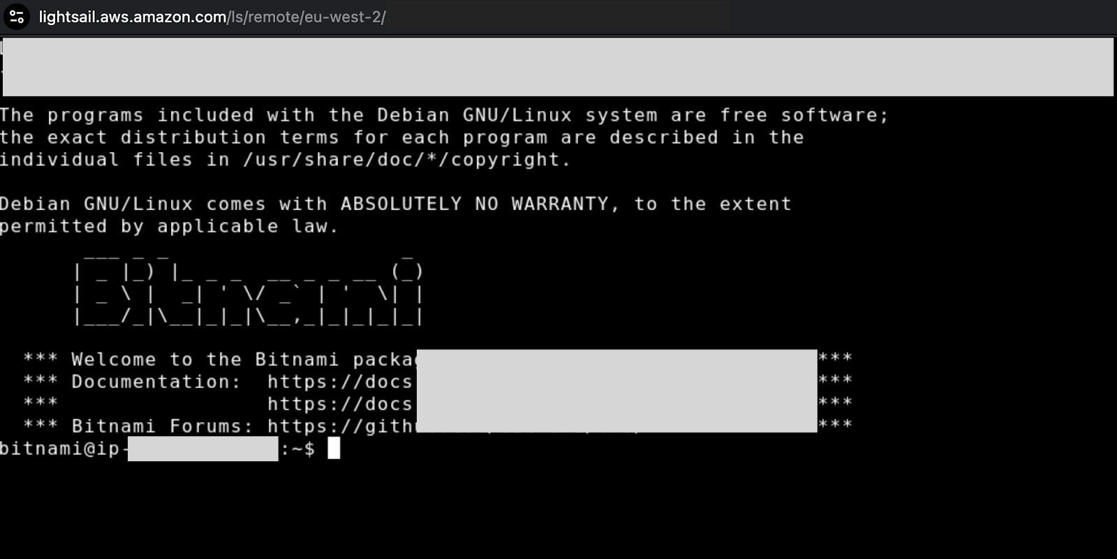 Connexion SSH à Lightsail via le terminal