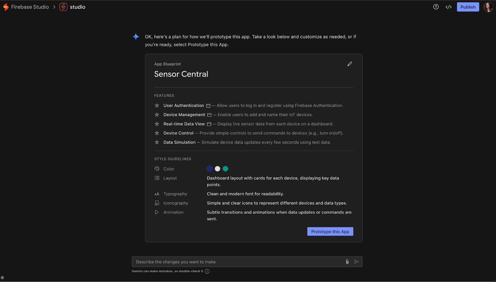 Firebase: App generated plan