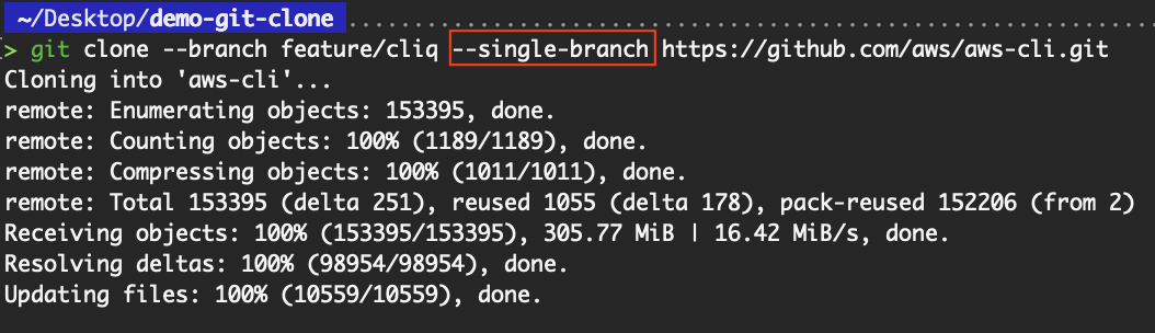 Clone a specific branch