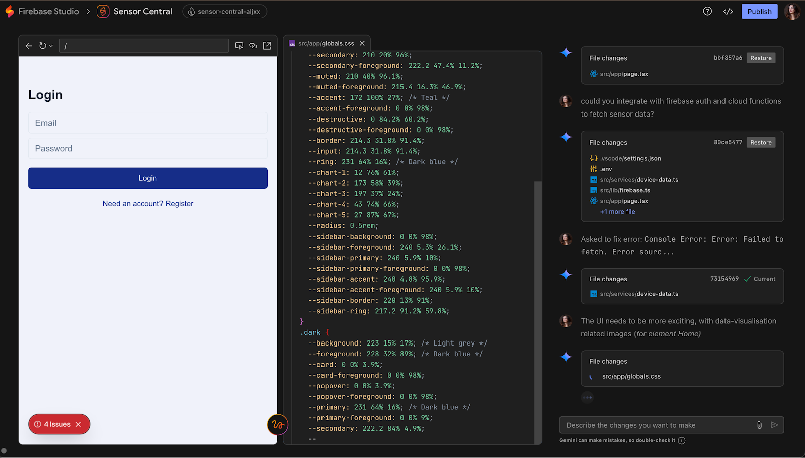 Attempt to generate images in firebase studio