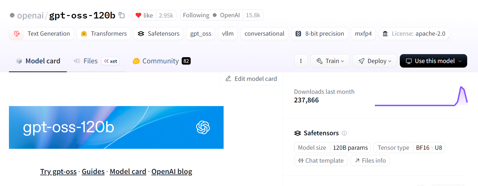 gpt-oss-120b model repository on Hugging Face.