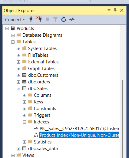 Create the index by clicking ok.