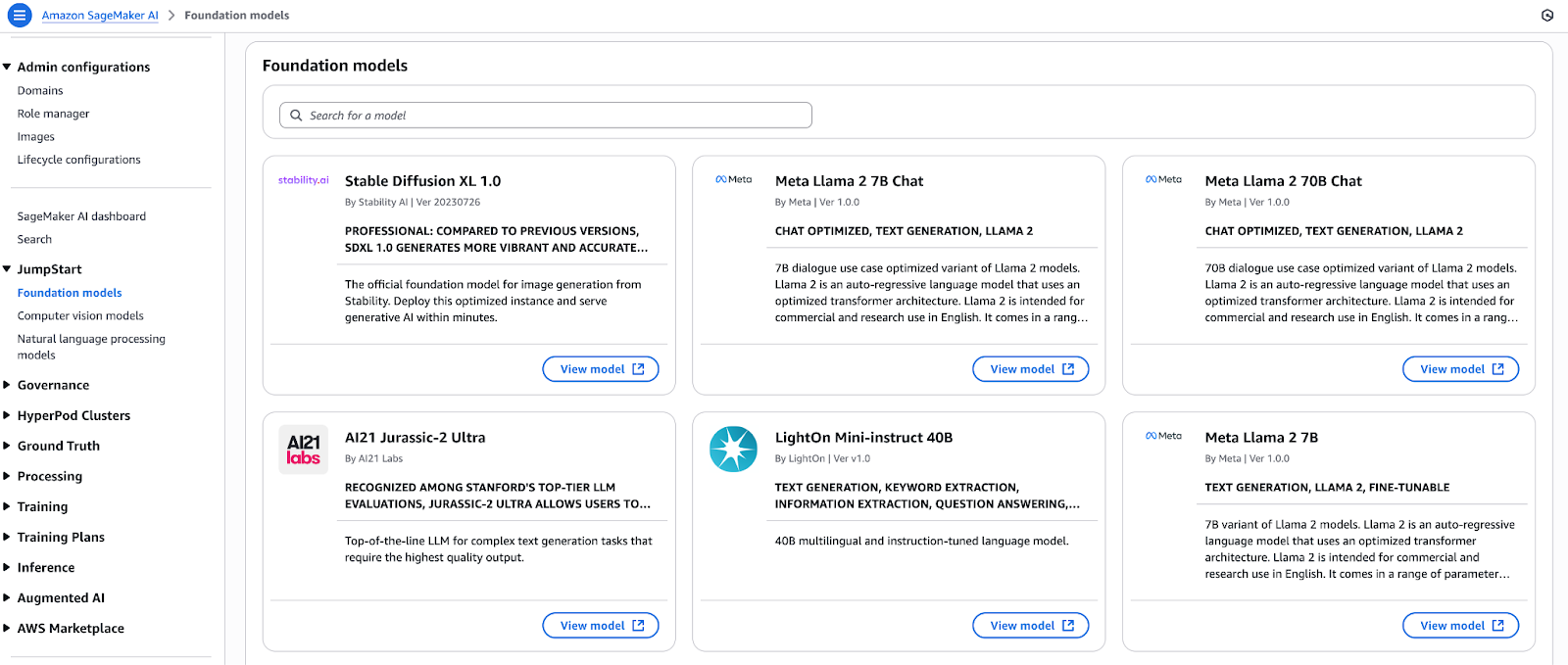 Um diagrama que mostra o ciclo de vida unificado do ML com o SageMaker JumpStart e o Bedrock.