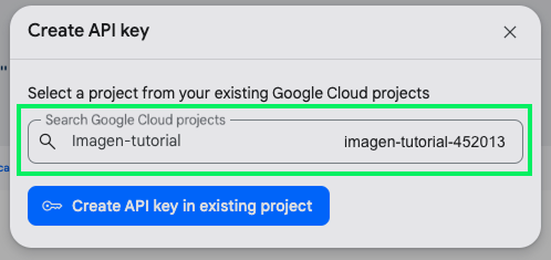 Einen API-Schlüssel für ein bestimmtes Projekt in Google Cloud erstellen