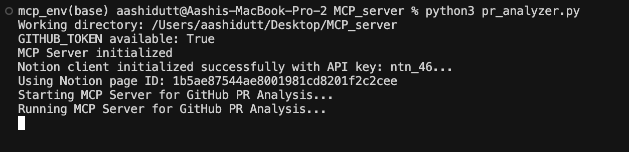 Terminal para executar o servidor MCP