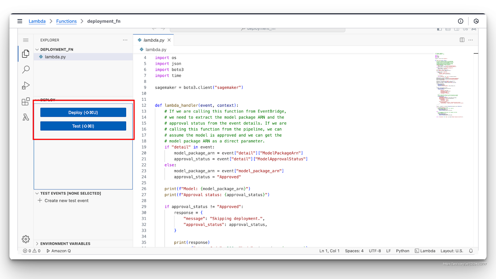 Lambda-Funktionen bereitstellen und testen